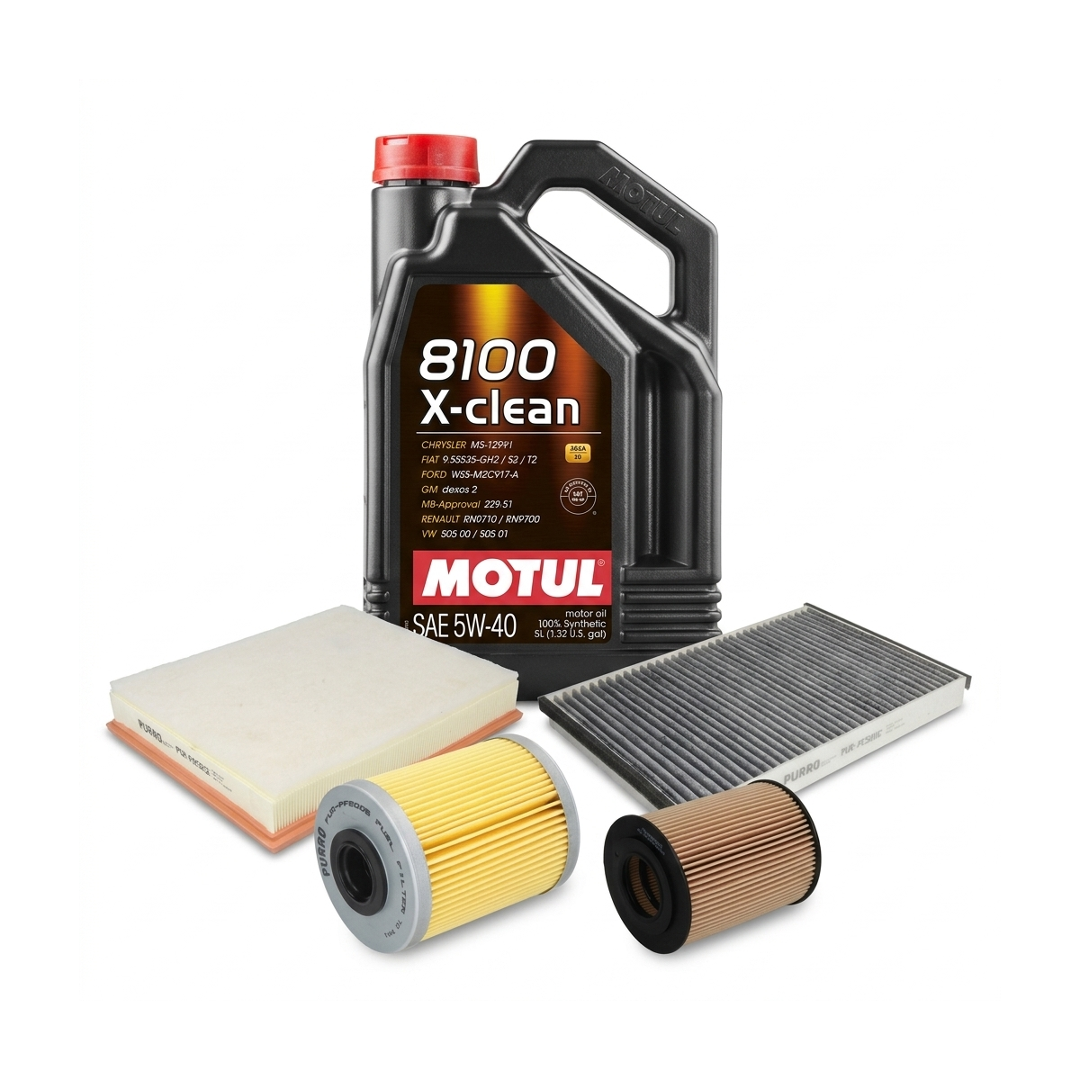 Kit revizie ulei Motul 8100 X-CLEAN 5W-40 + filtre Opel Astra H 1.7 CDTI – PURRO