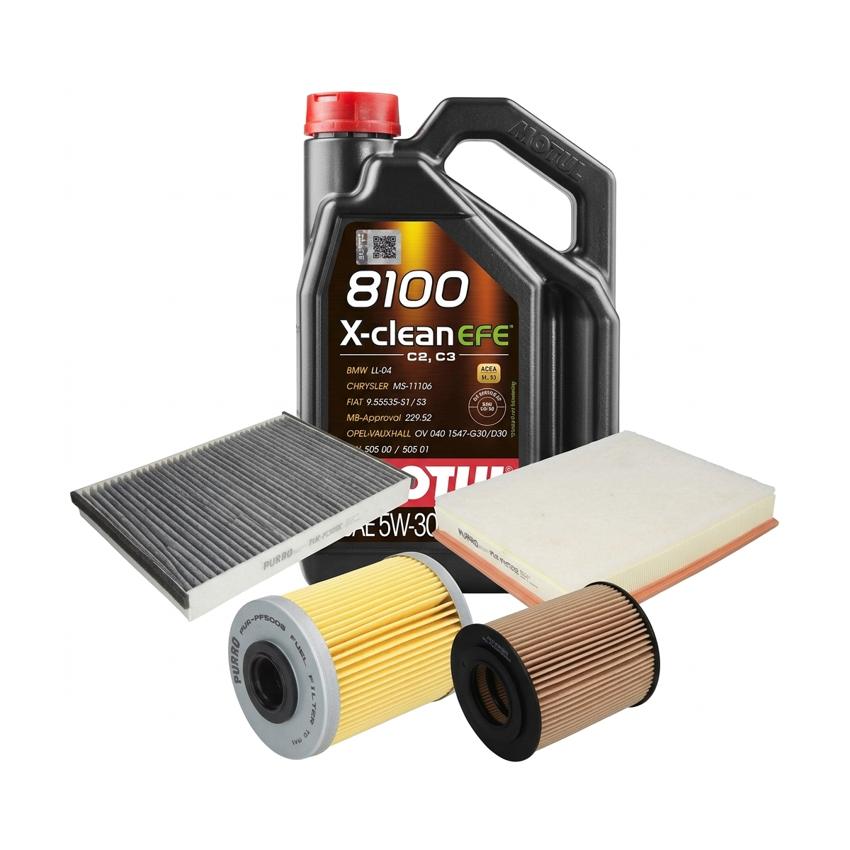 Kit revizie ulei Motul 8100 X-CLEAN EFE 5W-30 + filtre Opel Astra H 1.7 CDTI 80 CP – PURRO