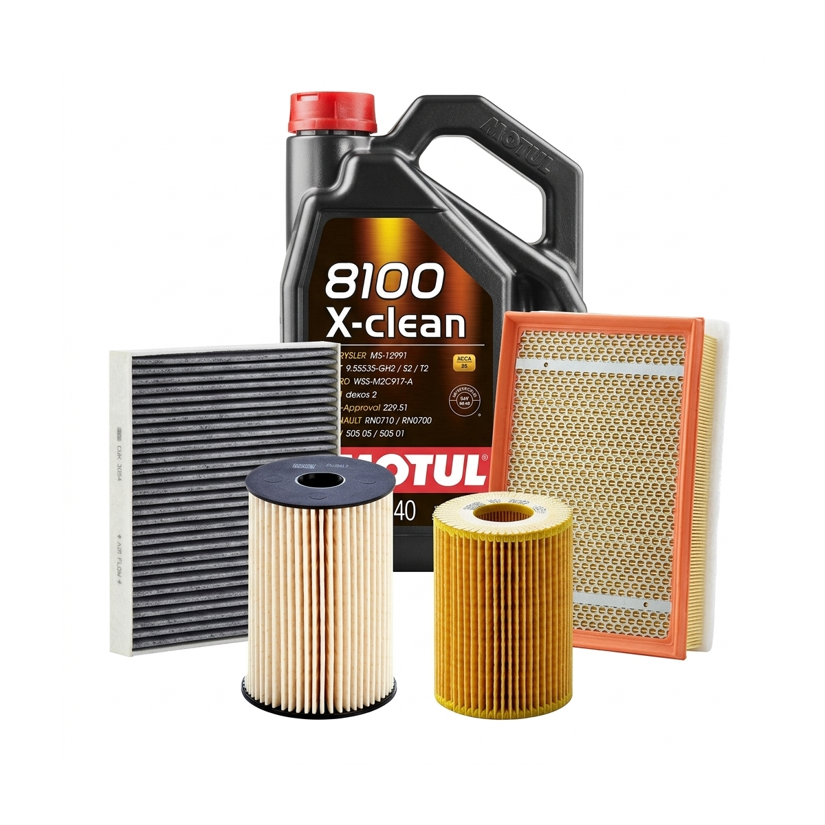 Kit revizie ulei Motul 8100 X-CLEAN 5W-40 + filtre Opel Astra H 1.7 CDTI 100 CP – MANN