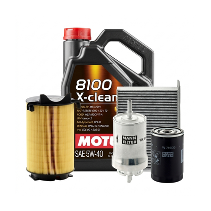 Kit revizie ulei Motul 8100 X-CLEAN 5W-40 + filtre VW Golf 5 1.6 102 CP – MANN