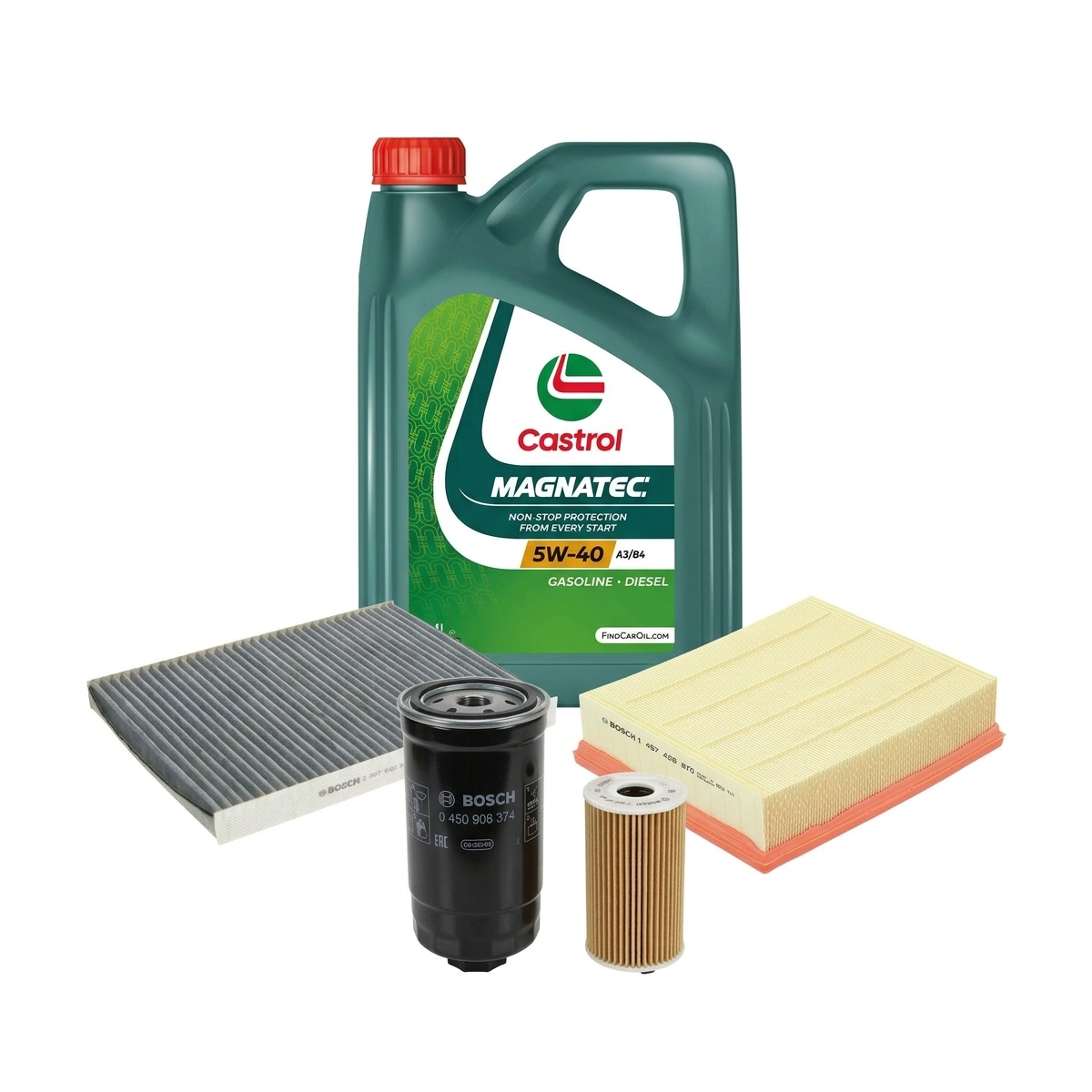 Kit revizie ulei Castrol MAGNATEC 5W-40 A3/B4 + filtre VW Passat B5.5 2.0 TDI 136 CP – Bosch