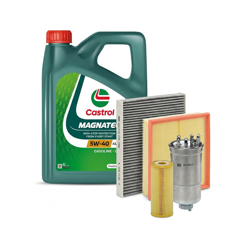 Kit revizie ulei Castrol MAGNATEC 5W-40 A3/B4 + filtre VW Passat B5.5 2.0 TDI 136 CP – MANN