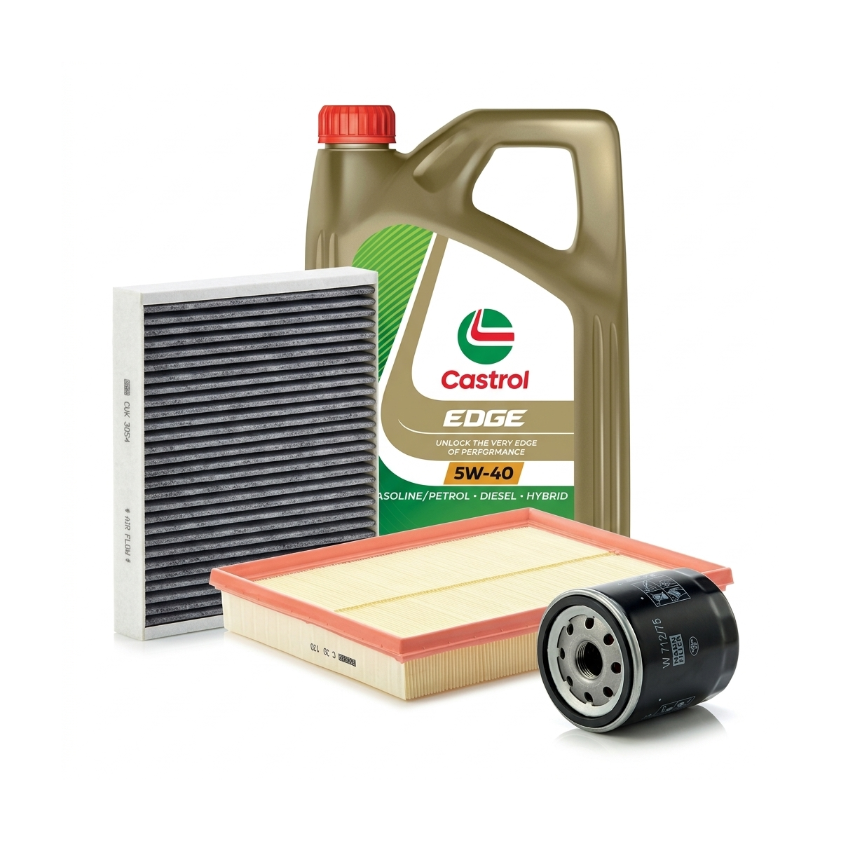 Kit revizie ulei Castrol EDGE 5W-40 + filtre Opel Astra H 2.0 Turbo 170 CP – MANN
