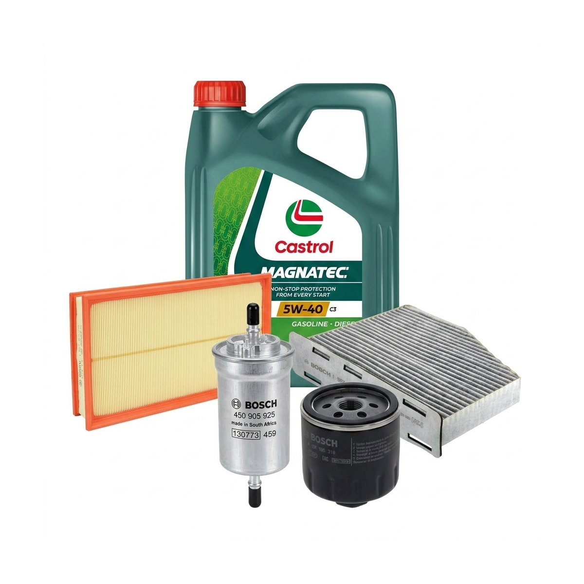 Kit revizie ulei Castrol MAGNATEC 5W-40 C3 + filtre Skoda Octavia 2 1.4 75 CP – Bosch