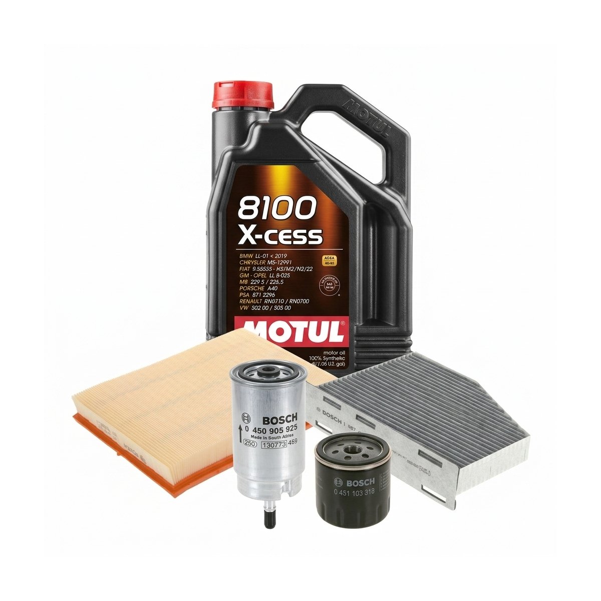Kit revizie ulei Motul 8100 X-CESS 5W-40 + filtre Skoda Octavia 2 1.4 75 CP – Bosch