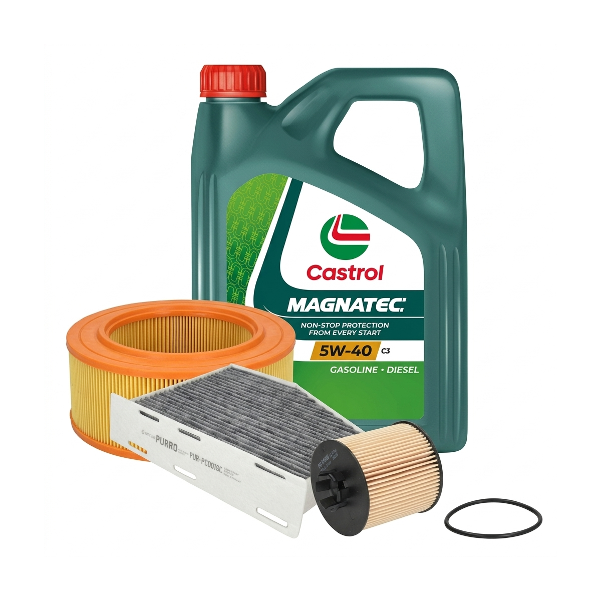Kit revizie ulei Castrol MAGNATEC 5W-40 C3 + filtre Skoda Octavia 2 1.6 FSI 115 CP – PURRO