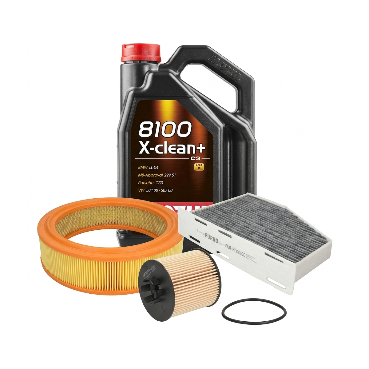Kit revizie ulei Motul 8100 X-CLEAN+ 5W-30 + filtre Skoda Octavia 2 1.6 FSI 115 CP – PURRO