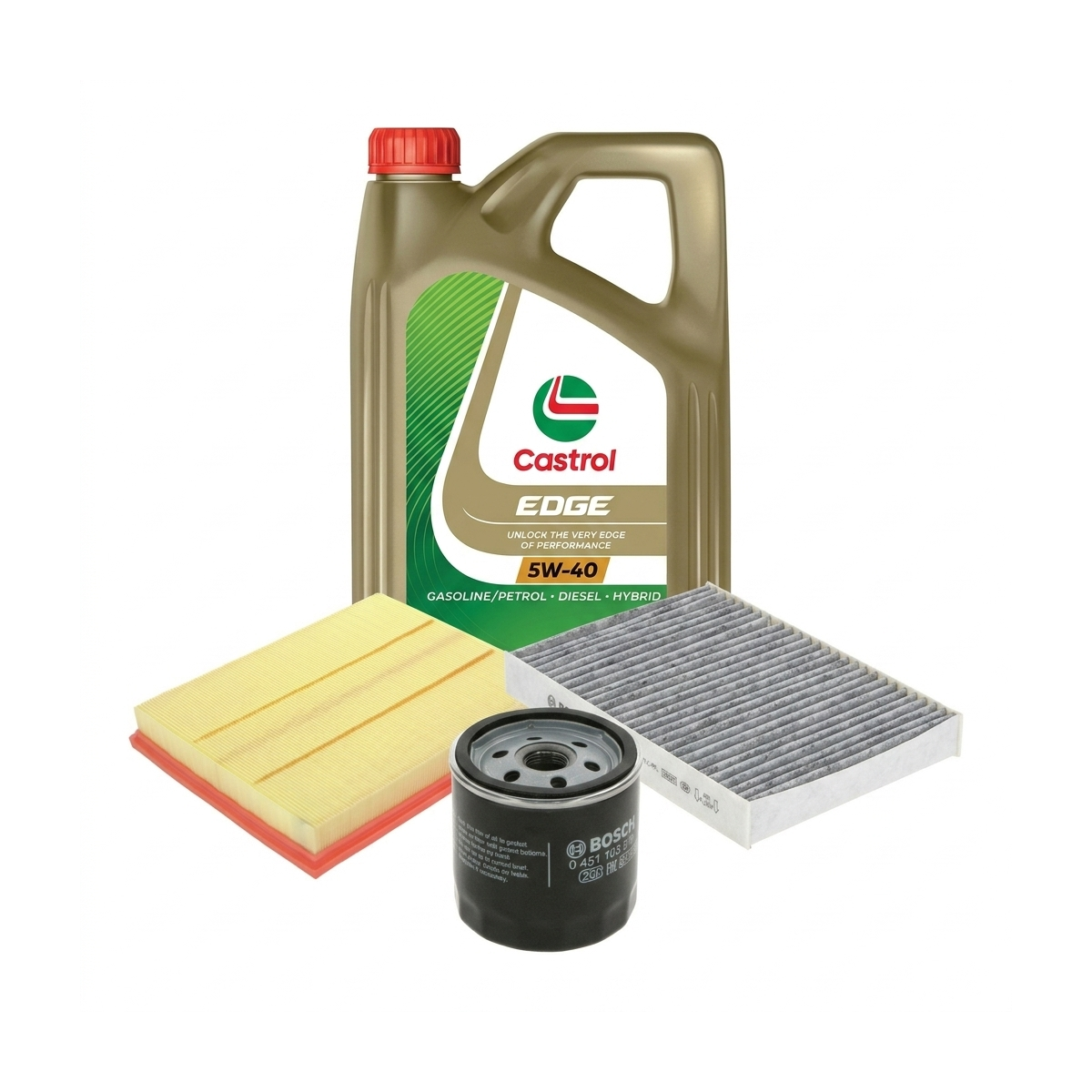 Kit revizie ulei Castrol EDGE 5W-40 + filtre Opel Astra H 2.0 Turbo 200 CP – Bosch