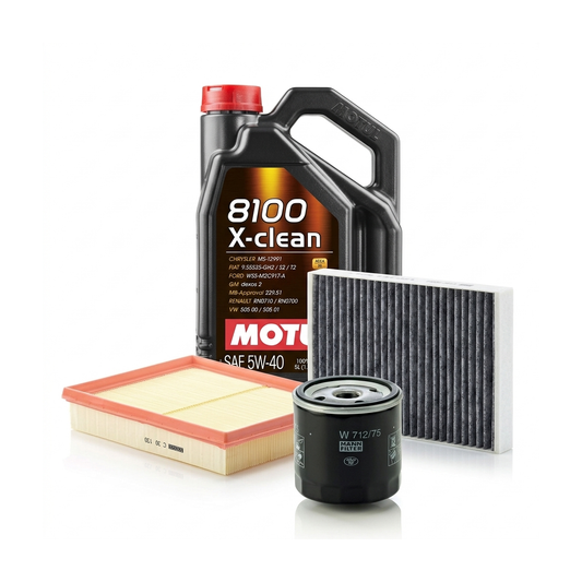 Kit revizie ulei Motul 8100 X-CLEAN 5W-40 + filtre Opel Astra H 2.0 Turbo 200 CP – MANN