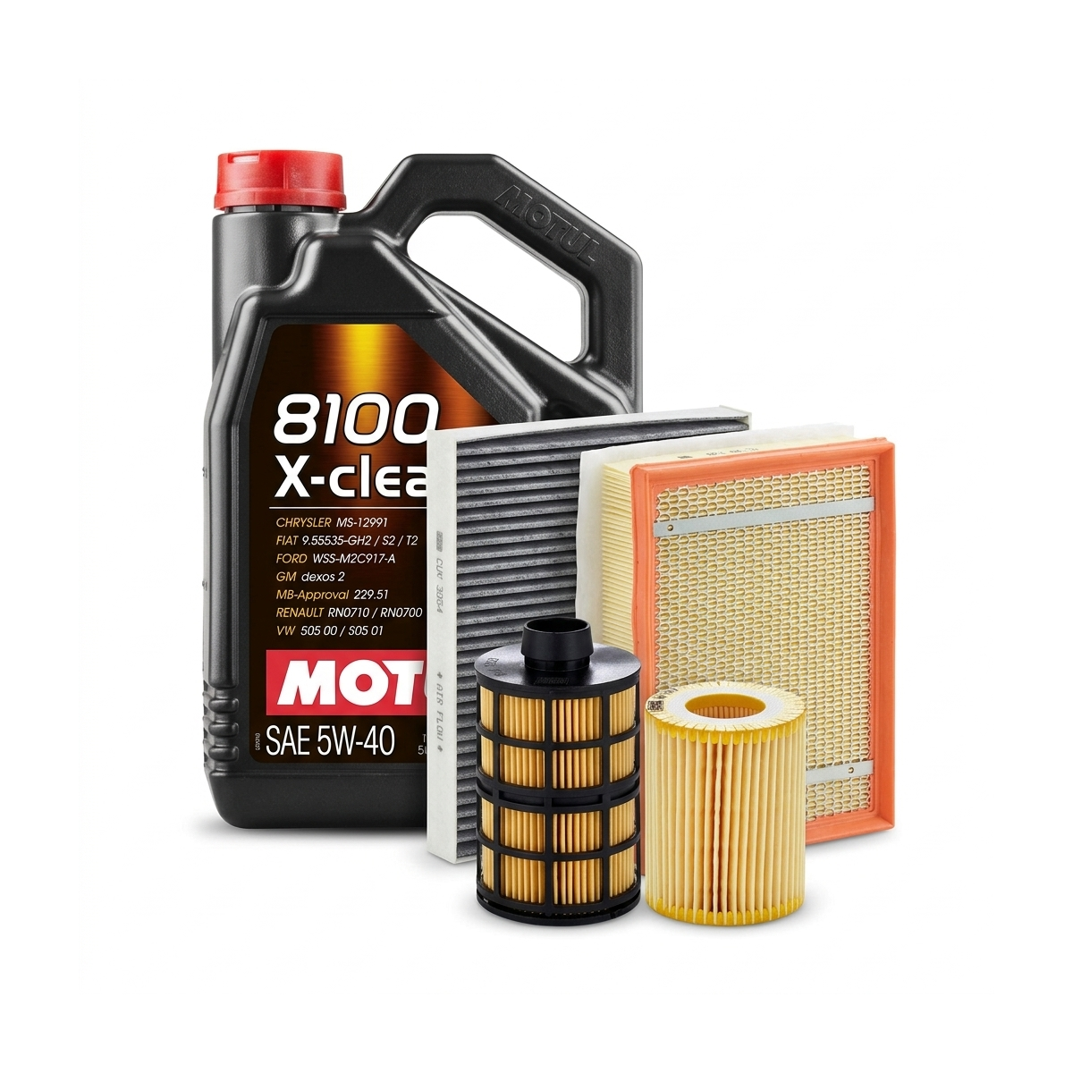 Kit revizie ulei Motul 8100 X-CLEAN 5W-40 + filtre Opel Astra H 1.9 CDTI 150 CP – MANN