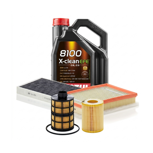 Kit revizie ulei Motul 8100 X-CLEAN EFE 5W-30 + filtre Opel Astra H 1.9 CDTI 150 CP – MANN