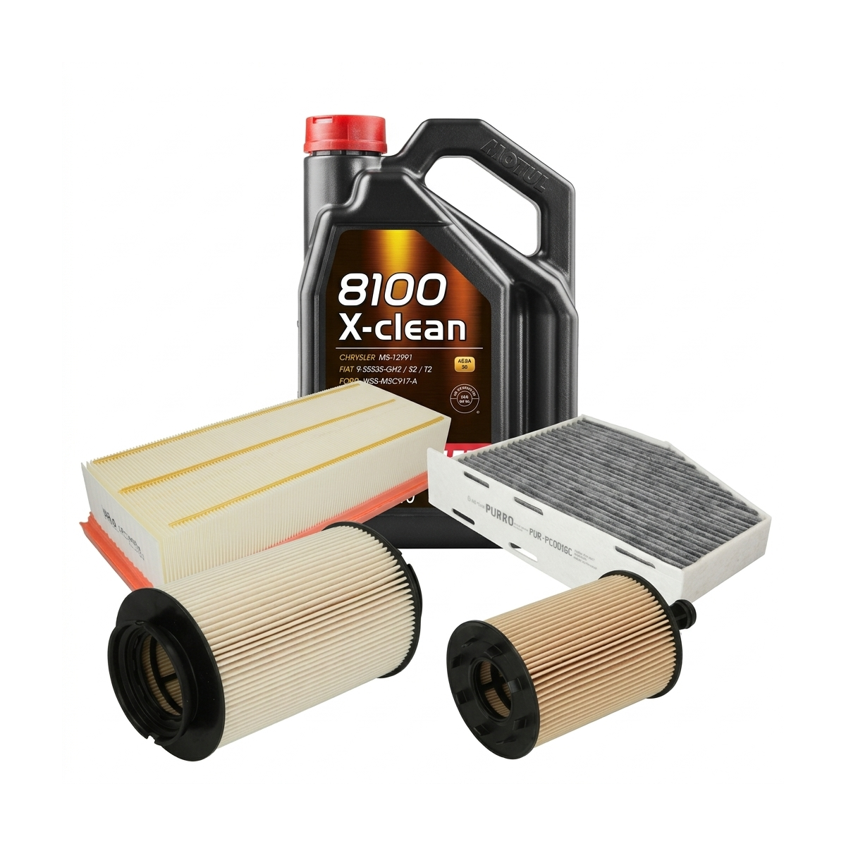 Kit revizie ulei Motul 8100 X-CLEAN 5W-40 + filtre VW Golf 5 1.9 TDI 90 CP – PURRO