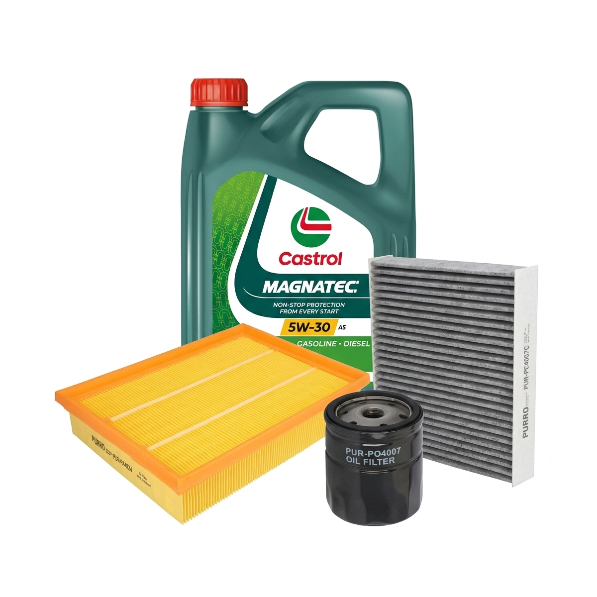 Kit revizie ulei Castrol MAGNATEC 5W-30 A5 + filtre Ford Focus 2 1.6 Ti 115 CP – PURRO