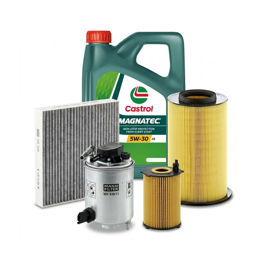 Kit revizie ulei Castrol MAGNATEC 5W-30 A5 + filtre Ford Focus 2 1.6 TDCi 109 CP – MANN
