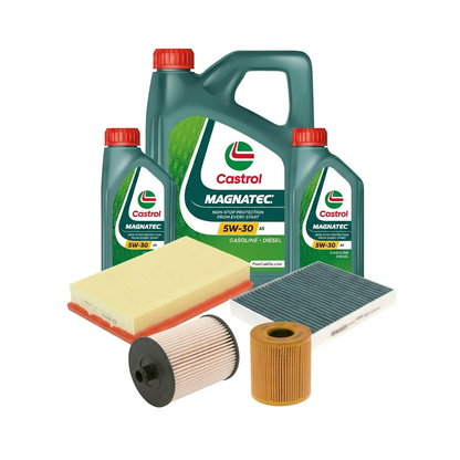 Kit revizie ulei Castrol MAGNATEC 5W-30 A5 + filtre Ford Focus 2 2.0 TDCi 136 CP – Bosch