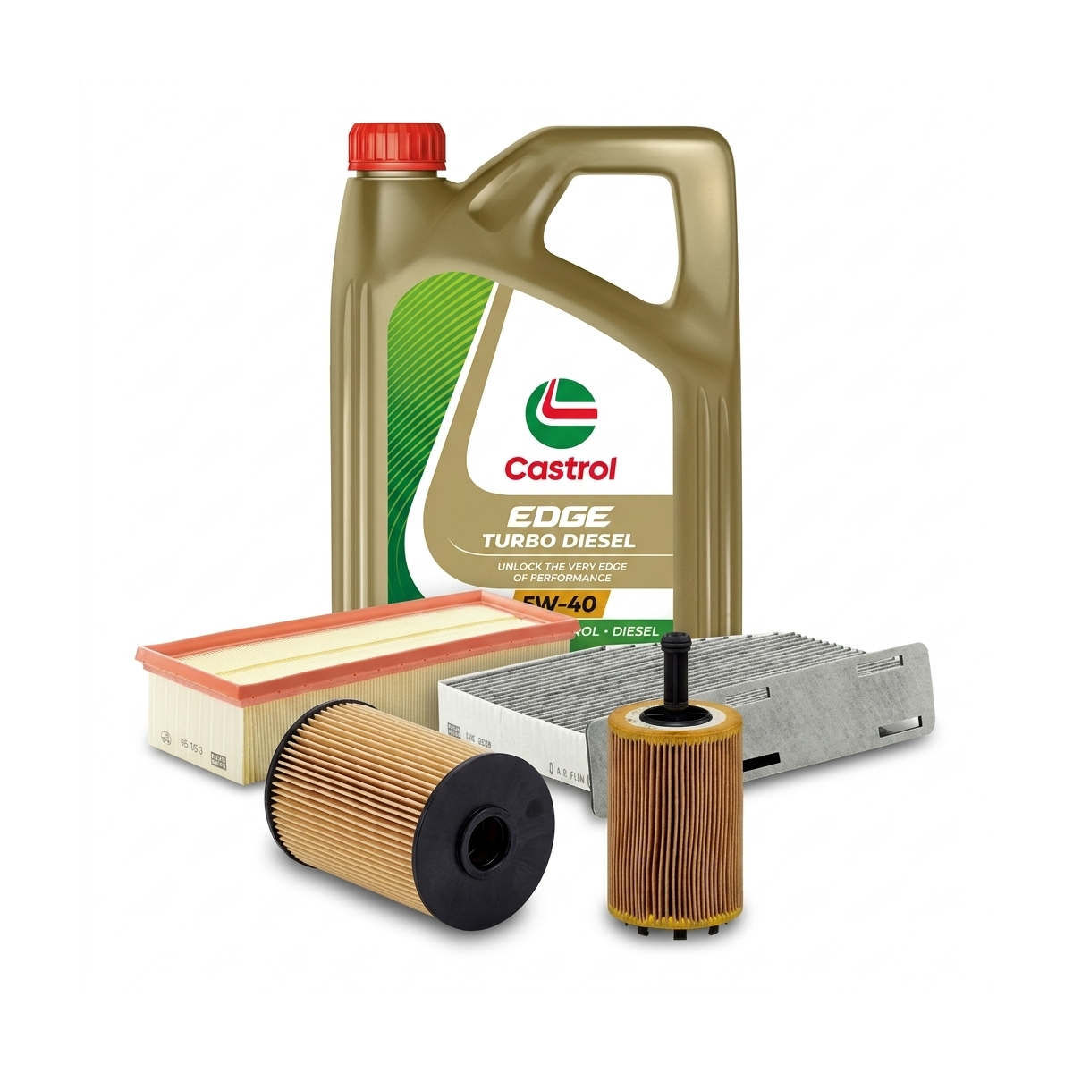Kit revizie ulei Castrol EDGE Turbo Diesel 5W-40 + filtre VW Golf 5 1.9 TDI 4motion 105 CP – MANN