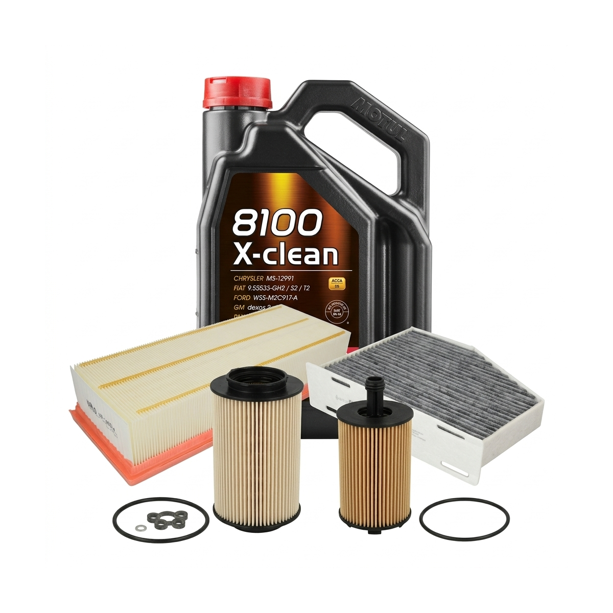 Kit revizie ulei Motul 8100 X-CLEAN 5W-40 + filtre VW Golf 5 2.0 TDI 16V 4motion 140 CP – PURRO