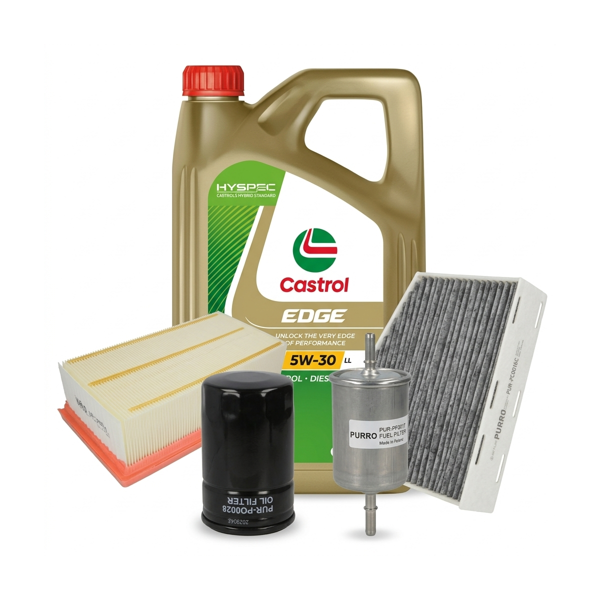 Kit revizie ulei Castrol EDGE 5W-30 LL + filtre VW Golf 5 2.0 GTI 200 CP – PURRO