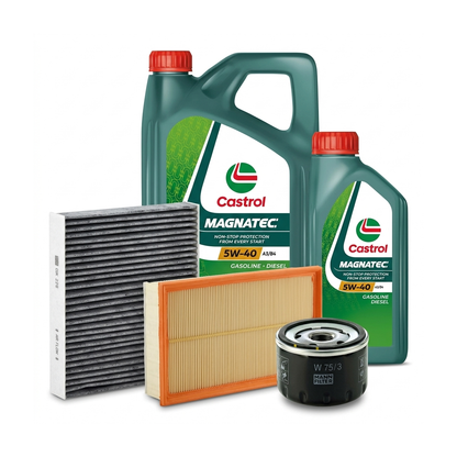 Kit revizie ulei Castrol MAGNATEC 5W-40 A3/B4 + filtre Renault Megane 2 2.0 16V Turbo 163 CP – MANN