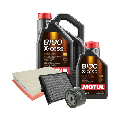 Kit revizie ulei Motul 8100 X-CESS 5W-40 + filtre Renault Megane 2 2.0 16V Turbo 163 CP – PURRO