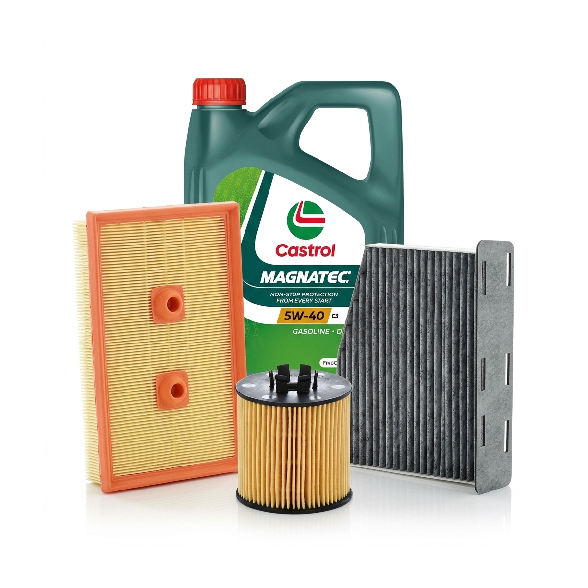 Kit revizie ulei Castrol Magnatec 5W-40 + filtre VW Passat B6 1.6 FSI 115 CP – MANN