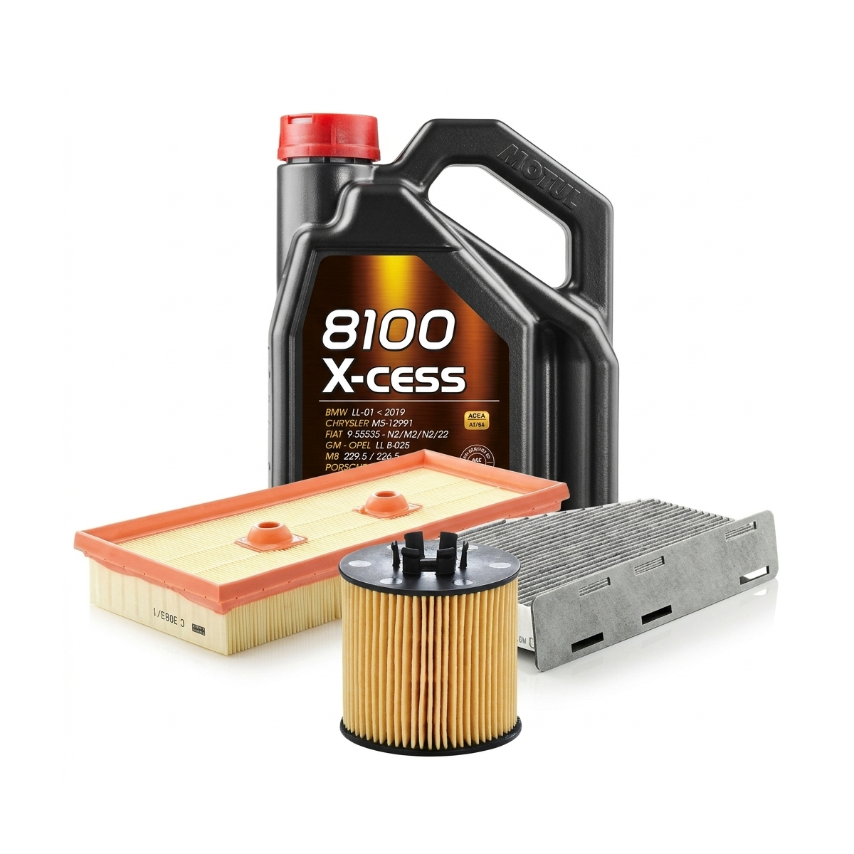 Kit revizie ulei Motul 8100 X-CESS 5W-40 + filtre VW Passat B6 1.6 FSI 115 CP – MANN
