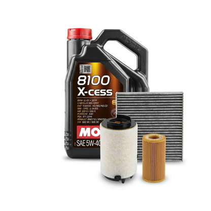 Kit revizie ulei Motul 8100 X-CESS 5W-40 + filtre VW Passat B6 2.0 FSI 150 CP – Bosch