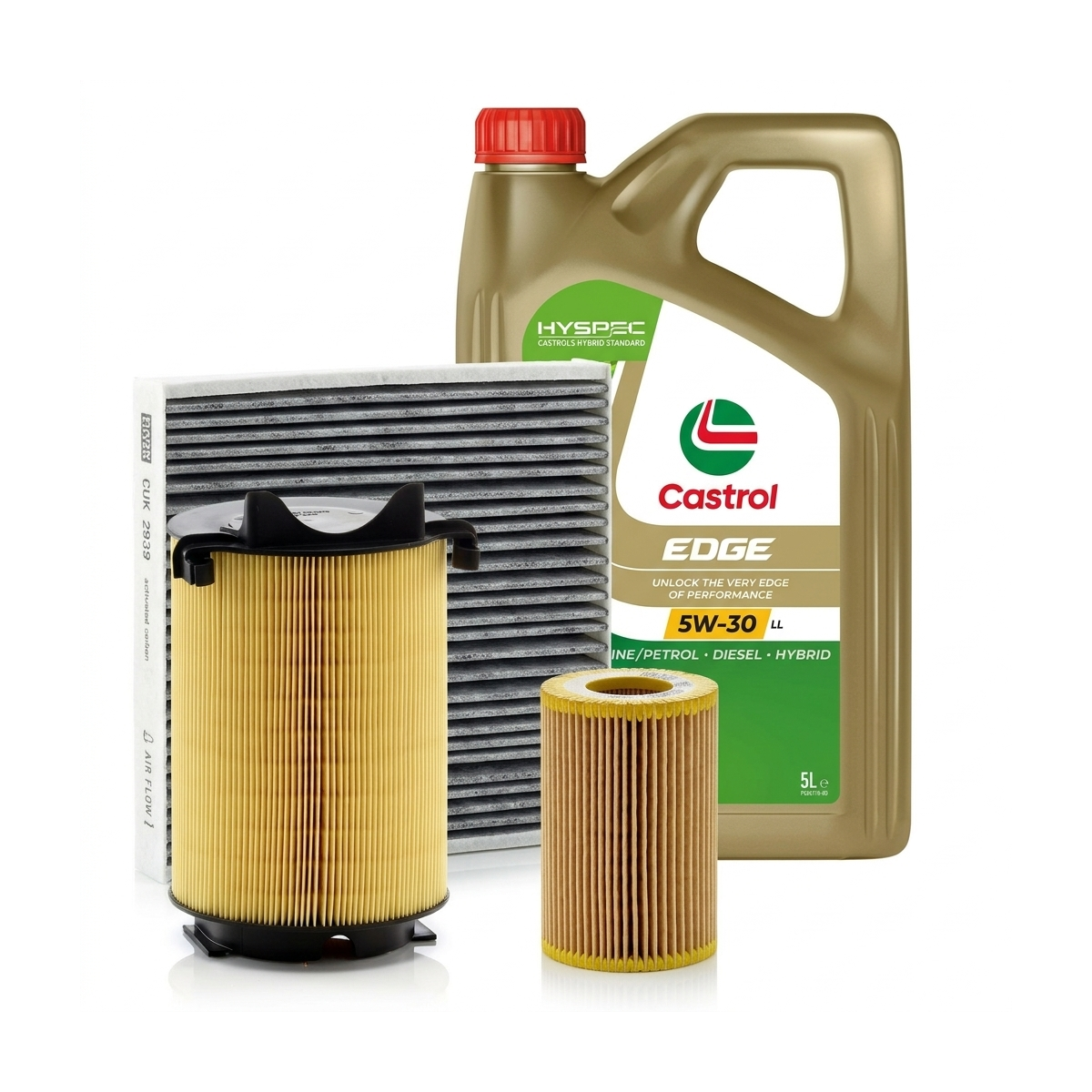 Kit revizie ulei Castrol EDGE 5W-30 LL + filtre VW Passat B6 2.0 FSI 150 CP – MANN