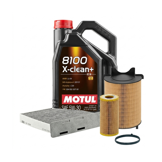 Kit revizie ulei Motul 8100 X-CLEAN+ 5W-30 + filtre VW Passat B6 2.0 FSI 150 CP – MANN