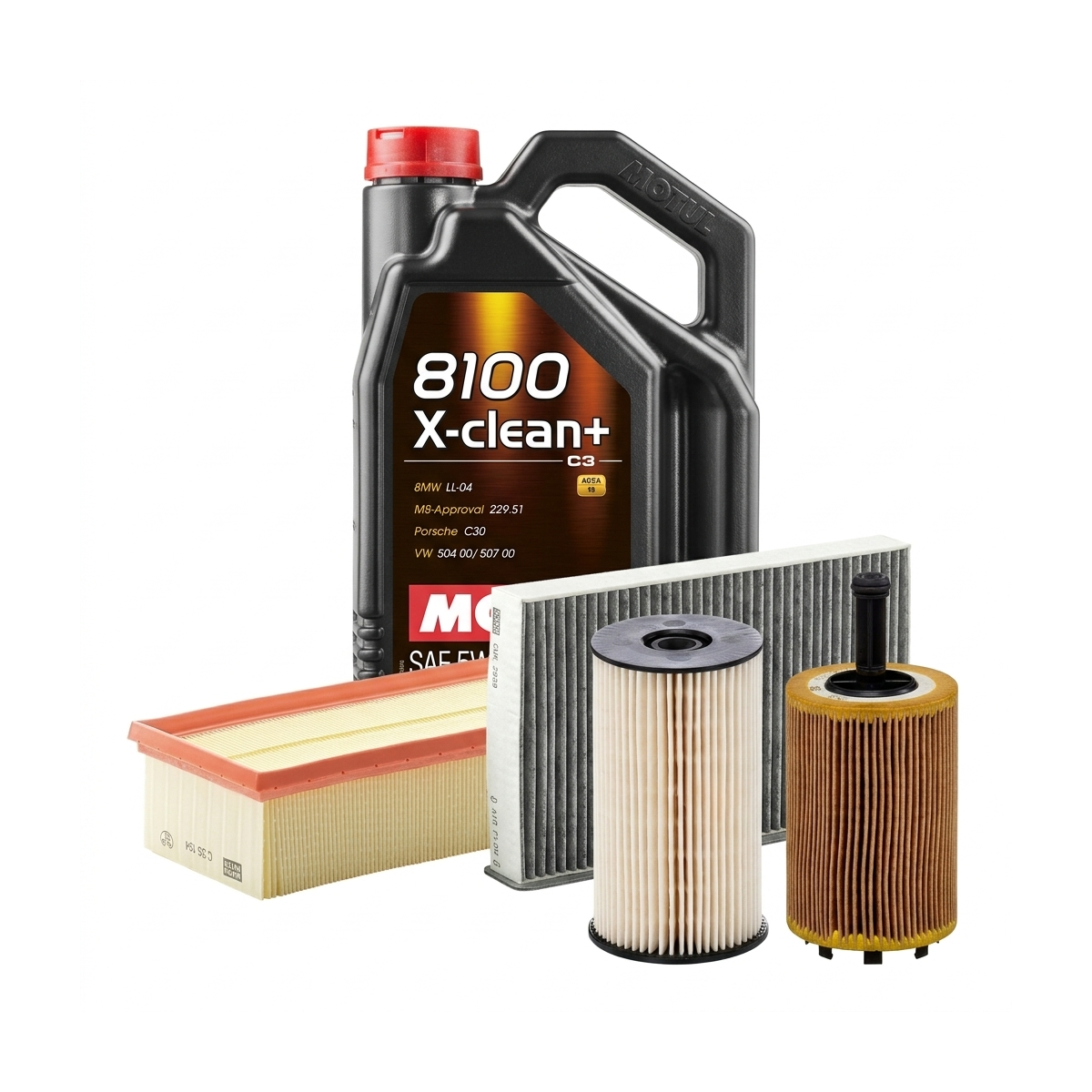 Kit revizie ulei Motul 8100 X-CLEAN+ 5W-30 + filtre VW Passat B6 1.9 TDI 105 CP – MANN