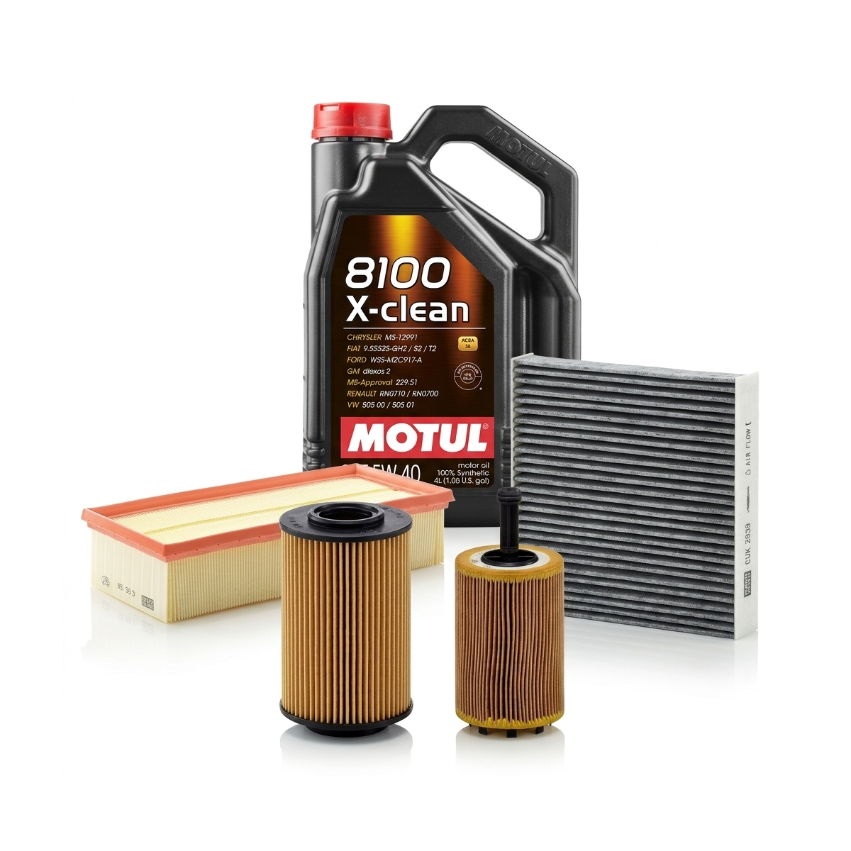 Kit revizie ulei Motul 8100 X-CLEAN 5W-40 + filtre VW Passat B6 2.0 TDI 16V 140 CP – MANN