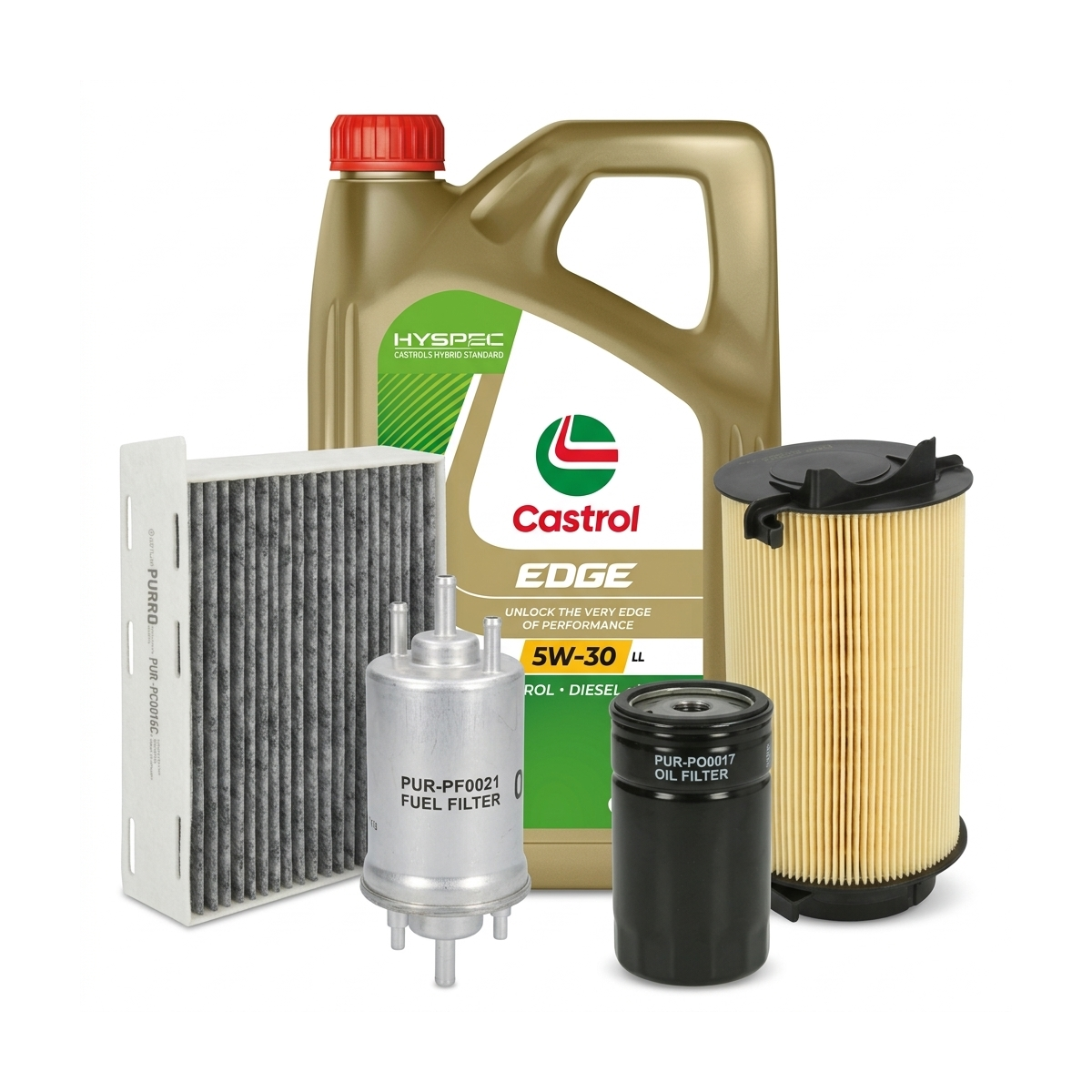 Kit revizie ulei Castrol EDGE 5W-30 LL + filtre VW Jetta 3 1.6 102 CP – PURRO