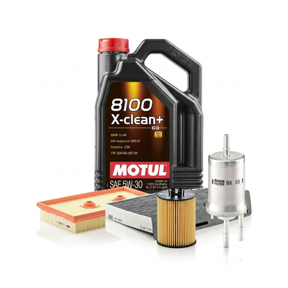 Kit revizie ulei Motul 8100 X-CLEAN+ 5W-30 + filtre VW Jetta 3 1.6 FSI 115 CP – MANN
