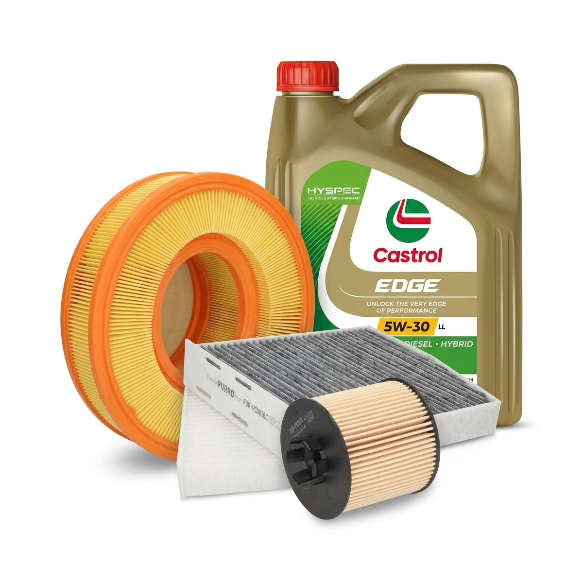 Kit revizie ulei Castrol EDGE 5W-30 LL + filtre VW Jetta 3 1.6 FSI 115 CP – PURRO