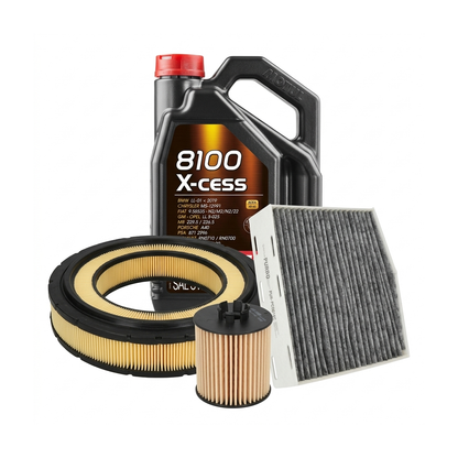 Kit revizie ulei Motul 8100 X-CESS 5W-40 + filtre VW Jetta 3 1.6 FSI 115 CP – PURRO