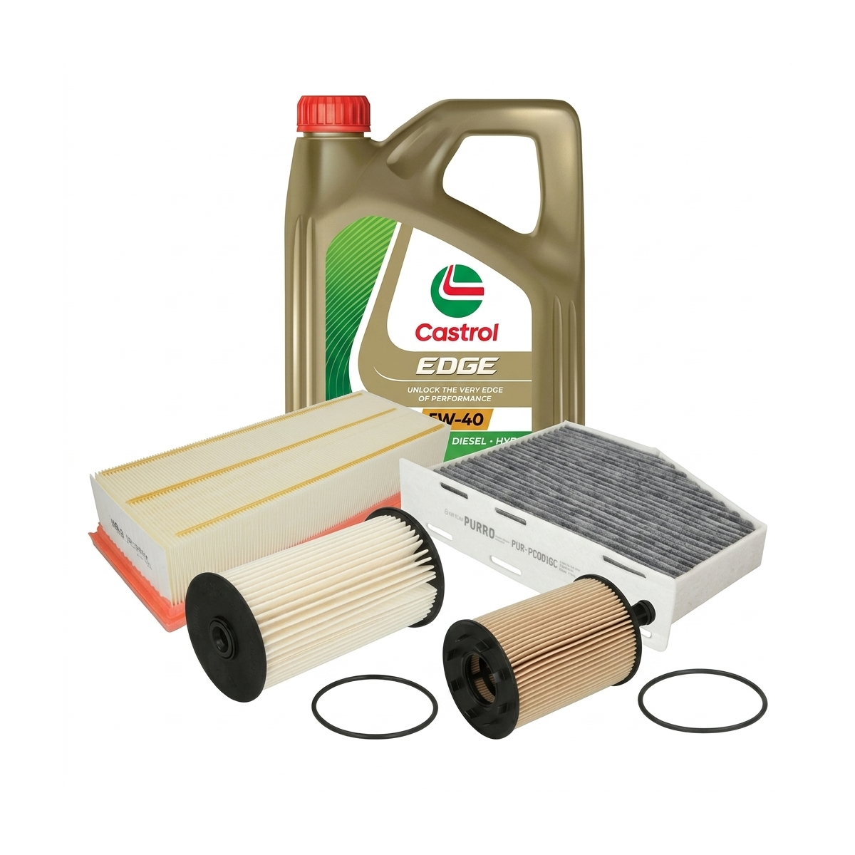 Kit revizie ulei Castrol EDGE 5W-40 + filtre VW Passat B6 2.0 TDI 170 CP – PURRO