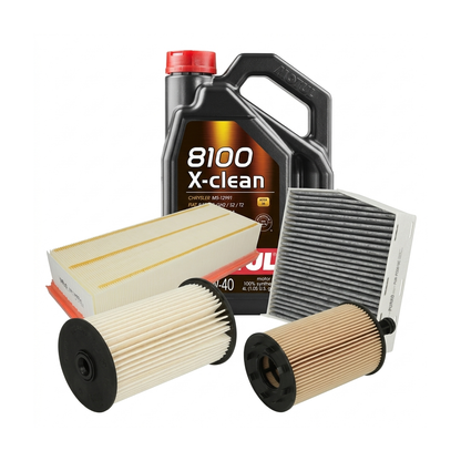 Kit revizie ulei Motul 8100 X-CLEAN 5W-40 + filtre VW Passat B6 2.0 TDI 170 CP – PURRO