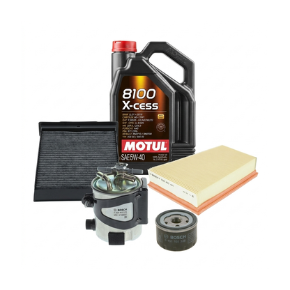 Kit revizie ulei Motul 8100 X-CESS 5W-40 + filtre Renault Megane 2 1.5 dCi 86 CP – Bosch