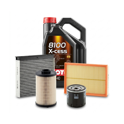 Kit revizie ulei Motul 8100 X-CESS 5W-40 + filtre Renault Megane 2 1.9 dCi 131 CP – MANN