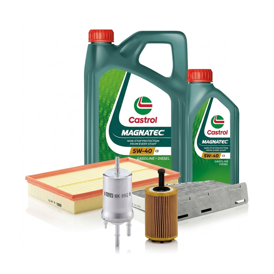Kit revizie ulei Castrol MAGNATEC 5W-40 C3 + filtre VW Golf 5 3.2 R32 4motion 250 CP – MANN