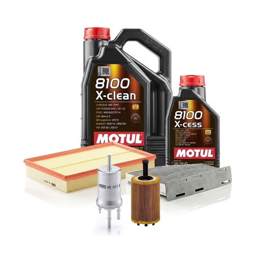 Kit revizie ulei Motul 8100 X-CLEAN 5W-40 + filtre VW Golf 5 3.2 R32 4motion 250 CP – MANN