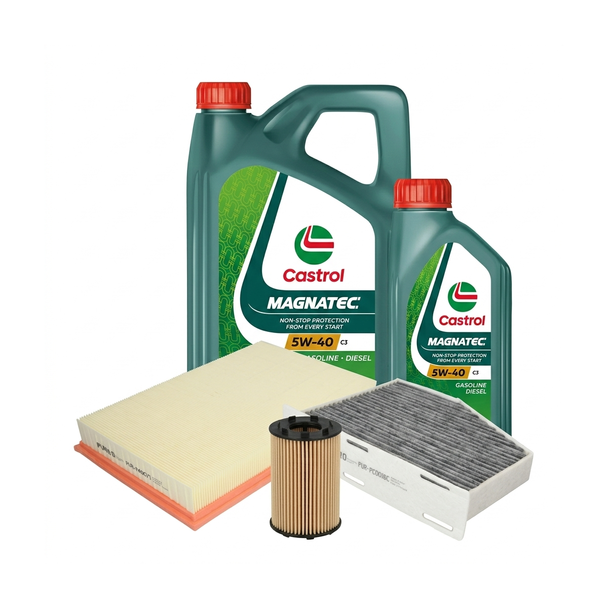 Kit revizie ulei Castrol MAGNATEC 5W-40 C3 + filtre VW Golf 5 3.2 R32 4motion 250 CP – PURRO