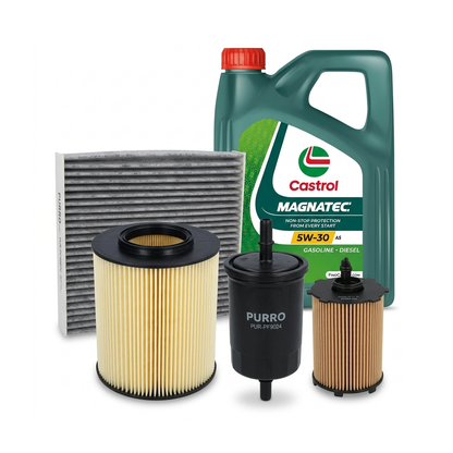 Kit revizie ulei Castrol MAGNATEC 5W-30 A5 + filtre Ford Focus 2 1.6 TDCi 90 CP – PURRO
