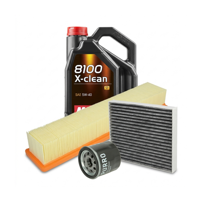 Kit revizie ulei Motul 8100 X-CLEAN 5W-40 + filtre Renault Clio 3 1.2 16V 75 CP – PURRO