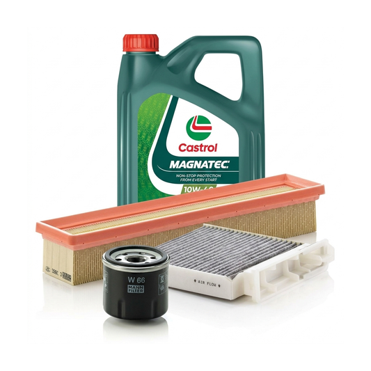 Kit revizie ulei Castrol MAGNATEC 10W-40 A/B + filtre Renault Clio 3 1.2 16V 65 CP – MANN