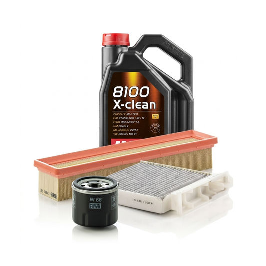 Kit revizie ulei Motul 8100 X-CLEAN 5W-40 + filtre Renault Clio 3 1.2 16V 65 CP – MANN