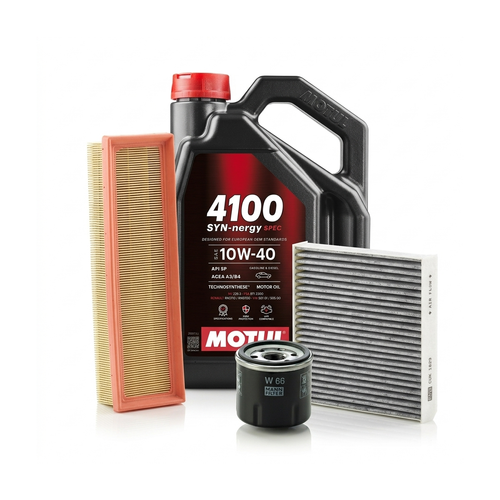 Kit revizie ulei Motul 4100 SYN-NERGY SPEC 10W-40 + filtre Renault Clio 3 1.2 16V 65 CP – MANN