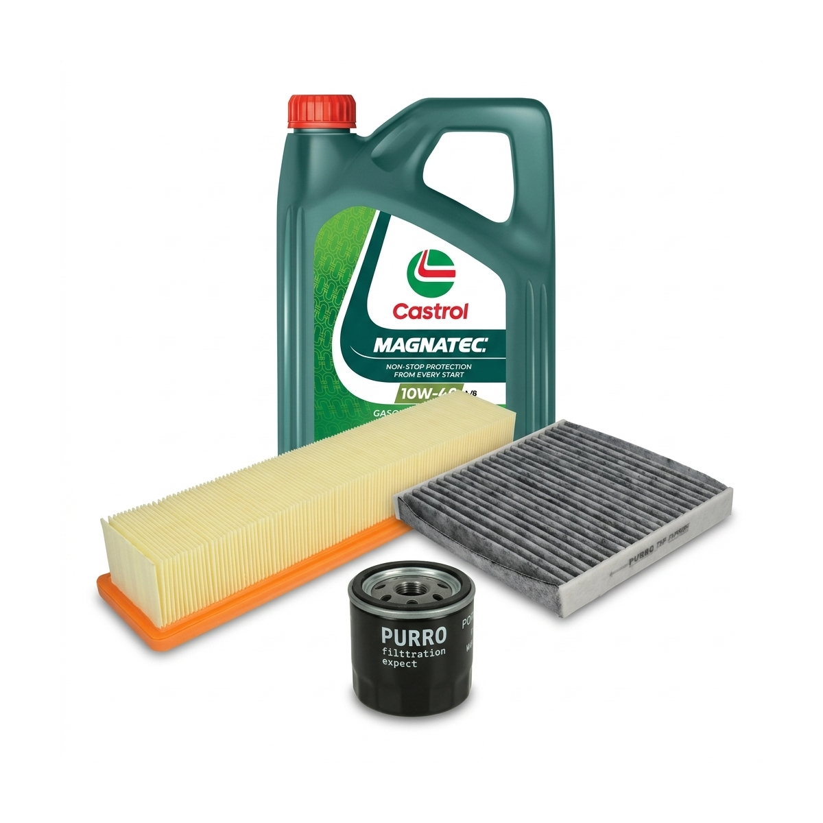 Kit revizie ulei Castrol MAGNATEC 10W-40 A/B + filtre Renault Clio 3 1.2 16V 65 CP – PURRO