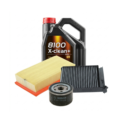 Kit revizie ulei Motul 8100 X-CLEAN+ 5W-30 + filtre Renault Clio 3 1.6 16V 88 CP – Bosch
