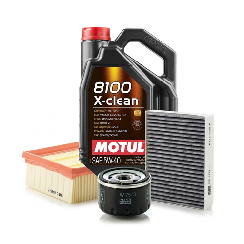 Kit revizie ulei Motul 8100 X-CLEAN 5W-40 + filtre Renault Clio 3 1.6 16V 88 CP – MANN